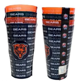 12 Bulk Chicago Bears 4 Count 20 Oz. Bpa Free Plastic Cup Set
