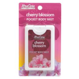 24 Bulk Body Mist .5oz Pocket Cherry Blossom 4-6pc Display Box
