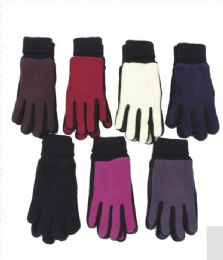 36 Bulk Ladies Fleece Glove In Assorted Colors