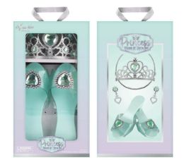 12 Bulk 1 Pair Shoes And Tiara - Pastel Purple/ Mint