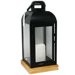 6 Bulk 14.2-inch Black Metal Frame Led Candle Lantern