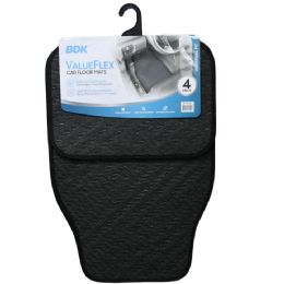 10 Bulk Black Durable Pvc Car Floor Mats With NoN-Skid Backing (4-Piece Set)