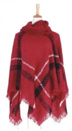 12 Bulk 12 Ladie's Winter High Neck Knitted Poncho
