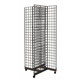 Bulk 4 Sided Mobile Gridwall Rack - Black