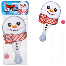 144 Bulk Snowman Paddle Ball 10-inch