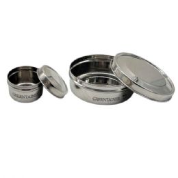 20 Bulk 20 Greentainers Bpa Free Stainless Steel Round 2 Piece  Container Snack Set With Lid