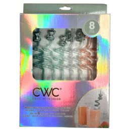 8 Bulk Cook With Color 8 Piece Teal And Gold Teddy Bear Bpa Free Swirly Plastic Straw Set