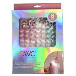 8 Bulk Cook With Color 8 Piece Pink And Blue Teddy Bear Bpa Free Swirly Plastic Straw Set
