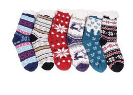 48 Bulk Ladies Christmas Shoe Sock 9 - 11