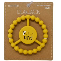 100 Bulk Mustard Silicone Peace Teether With Bee "kind"