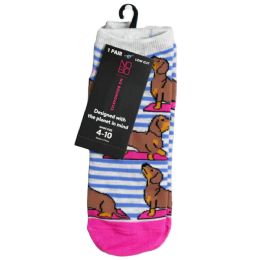 24 Bulk 1pk Dog Yoga Ns Socks Size 9-11