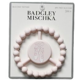 100 Bulk Ivory Silicone Peace Teether With Ballerina Pointe Shoes Print