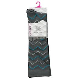 60 Bulk 2pk S/m Ladies Fashion Black Pattern Compression Socks