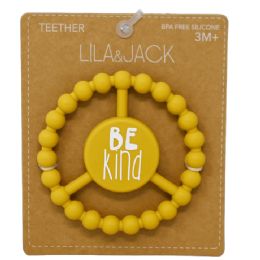 100 Bulk Mustard Silicone Peace Teether With "be Kind" Text