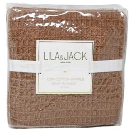 48 Bulk 30-inchx40-inchCotton Waffle Blanke - Brown