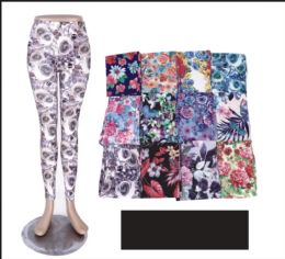 36 Bulk 3Ladies Paisley Flower Printed Leggings
