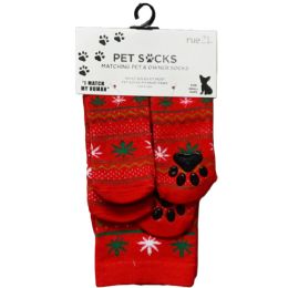 36 Bulk 1 Pair Red Snowflake Socks