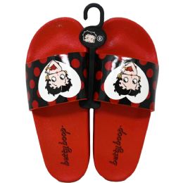 18 Bulk Betty Boop Red Dot Slide Sandal Asst Size