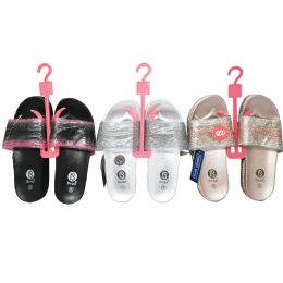 30 Bulk Women Platform Ombre Slide Sandal W/rhinestones 3-Asst Colors/5-Asst Size