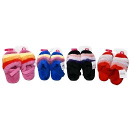 48 Bulk Girls Color Block Slingback Slipper 4-Asst Colors/3-Asst Size