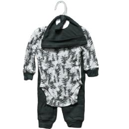 48 Bulk 3-Piece Trees Grey Jogger Set