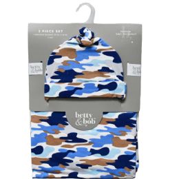 48 Bulk Elias Swaddle Blanket & Hat Set (30x40-Inch, 0-6m)