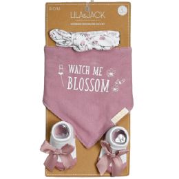 36 Bulk 3-Piece Mauve And White "watch Me Blossom"/flower Set 0-6mons