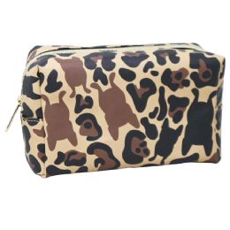 40 Bulk Large French Bulldog & Leopard Print Cosmetic Bag
