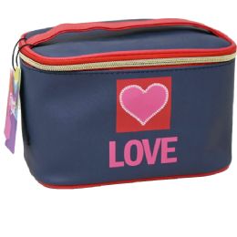 20 Bulk Navy "love" Print Cosmetic Train Bag
