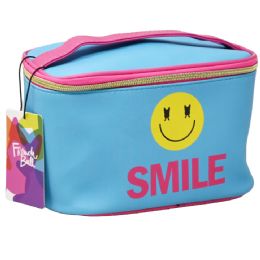 20 Bulk Blue "smile" Print Cosmetic Train Bag