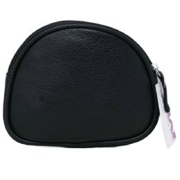 24 Bulk Black Zip Top Dome Cosmetic Bag