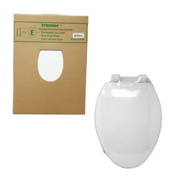 12 Bulk 19-Inch Plastic SloW-Close Toilet Seat (white)