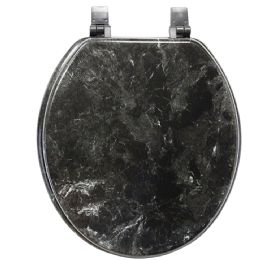 6 Bulk Molded Wood Toilet Seat With Marble Painting (black Marble)