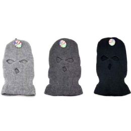 24 Bulk 3-Hole Winter Ski Masks - Assorted