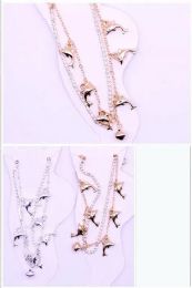 72 Bulk Dolphin Charm Anklets - Assorted
