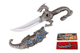 12 Bulk 9 1/2-inch Fantasy Dragon Dagger With Gift Box (blue Fitting)