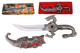 12 Bulk 9 1/2? Fantasy Dragon Dagger With Gift Box (red Fitting)
