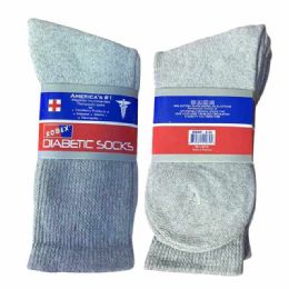 12 Bulk Crew Diabetic Socks Gray Color