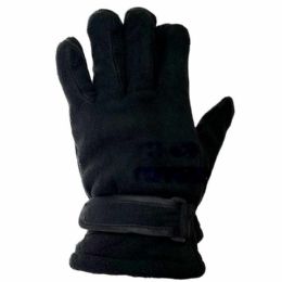 24 Bulk Fleece Winter Gloves - Black