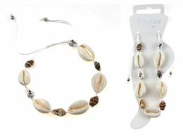 72 Bulk Natural Seashell Anklets