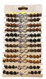 72 Bulk Evil Eye Rhinestone Bracelets - Assorted