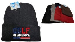 12 Bulk "gulf Of America" Stars & Stripes Winter Beanies - Assorted
