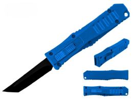 12 Bulk Blue 5.25-inch Anodized Aluminum Handle W/ 1 7/8-inch Gray Blade