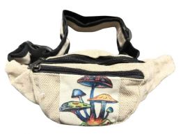 5 Bulk Magical Mushroom Graphic Fanny Bags With Adjustable Waist Strap And Zipper Pockets