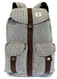 5 Bulk Himalayan Hemp Handmade Leather Trim Backpacks