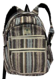 5 Bulk Himalayan Hemp Handmade Marijuana Leaf Backpacks - Striped Patterns & Symbols