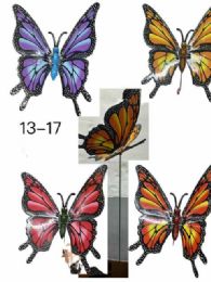 48 Bulk 3d Colorful Butterfly Garden Stake Decorations - Assorted