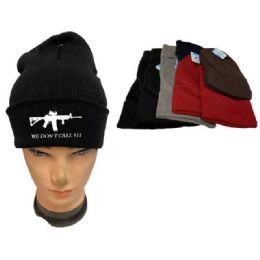 12 Bulk "we Don't Call 911" Winter Beanies - Assorted Colors