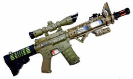 6 Bulk Light Up Toy Gun With Machin Gun Sounds