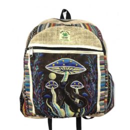 5 Bulk Himalayan Hemp Nepal Handmade Backpacks - Fox & Mushrooms